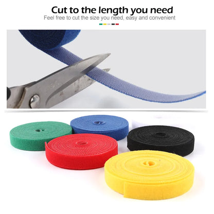 5M Multi-color, Multi-width Velcro Cable Tie Rolls